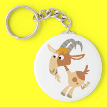 Cute Cartoon Running Goat Keychain