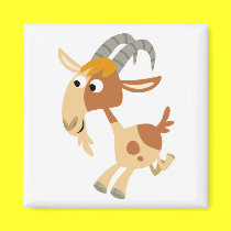 Cute Cartoon Running Goat Magnet