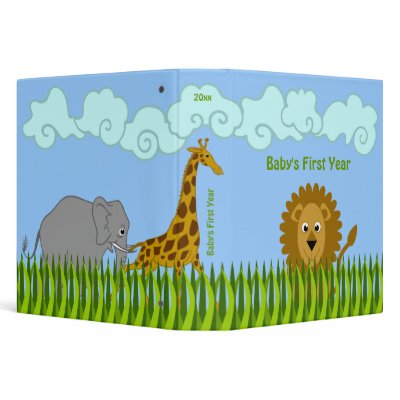 Cute Cartoon Safari Animals 1.5 Inch Binder by SocialiteDesigns