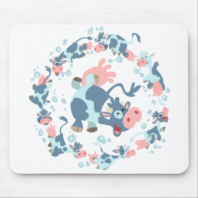 Cute Cartoon Sea Cows mousemat Mouse Mats by Lioness_Graphics