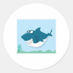cute cartoon shark sticker