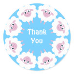 Cute Cartoon Sheep Blue Custom Thank You