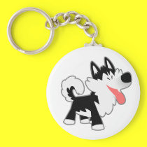Cute Cartoon Siberian Husky Keychain