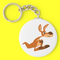Cute Cartoon Silly Kangaroo Keychain