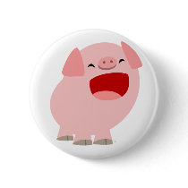 Cute Cartoon Singing Pig Button Badge