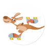 Cute Cartoon Skating Kangaroo Sticker