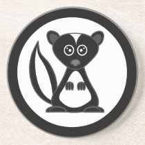 Cute Cartoon Skunk Beverage Coaster