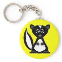 Cute Cartoon Skunk Yellow Keychain