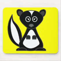 Cute Cartoon Skunk Yellow Mousepad
