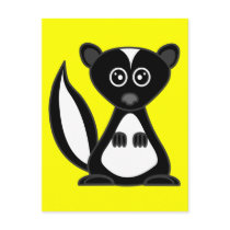 Cute Cartoon Skunk Yellow Postcard