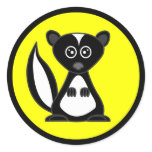 Cute Cartoon Skunk Yellow  Stickers