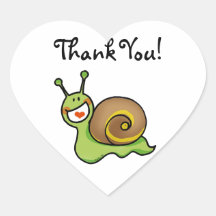 Cute cartoon snail thank you stickers
