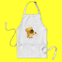 Cute Cartoon Spotted Hyena Crushing a Bone Apron