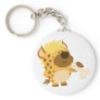 Cute Cartoon Spotted Hyena Crushing a Bone Keyring Keychain