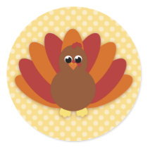 Cute Cartoon Thanksgiving Turkey Stickers