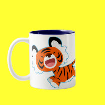 Cute Cartoon Tiger On The Run Mug