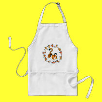 Cute Cartoon Tigers Mandala (Blue) Apron