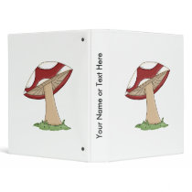 Cute Cartoon Toadstools Mushrooms Design 3 Ring Binders