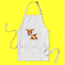 Cute Cartoon Trotting Cow Cooking Apron
