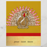 Cute Cartoon Turkey Damask Pattern Full Color Flyer