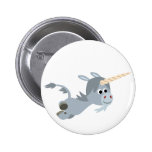 Cute Cartoon Unicorn In A Hurry Button Badge buttons