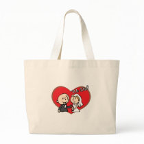 Cute Cartoon "We Did" Wedding couple Tote Bag