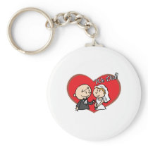 Cute Cartoon "We Did" Wedding couple Key Chains