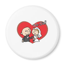 Cute Cartoon "We Did" Wedding couple Magnet