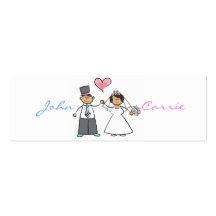 Cute Cartoon Wedding Couple Bride Groom Love Heart Business Card