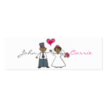 Cute Cartoon Wedding Couple Bride Groom Love Heart Business Card Templates