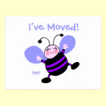 Cute Cartoon Woman's Change of Address Postcard postcards