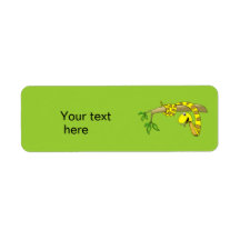 Cute Cartoon Yellow Snake in a Tree Reptile Return Address Label