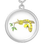 Cute Cartoon Yellow Snake in a Tree Reptile Jewelry