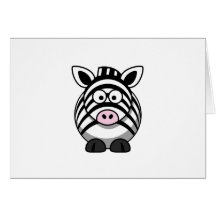 Cute Cartoon Zebra Clipart Cards