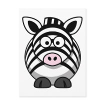Cute Cartoon Zebra Post Cards
