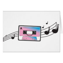 Cute cassette tape greeting card