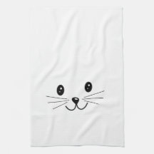 Cute Cat Face. Kitchen Towels