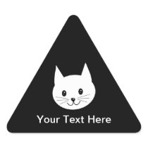Cute Cat Face. Triangle Stickers