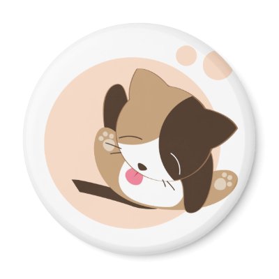 Cute Cat Refrigerator Magnet by VectorGraphics