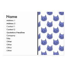 Cute cat pattern. Dark Blue. Business Card