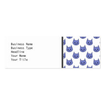 Cute cat pattern. Dark Blue. Business Card Template