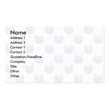 Cute cat pattern. Dark Blue. Business Card
