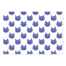 Cute cat pattern. Dark Blue. Business Card Template