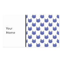 Cute cat pattern. Dark Blue. Business Card