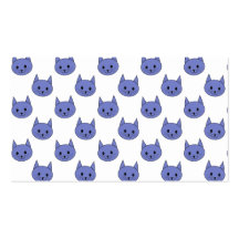 Cute cat pattern. Dark Blue. Business Cards
