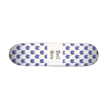 Cute cat pattern. Dark Blue. Skateboard Deck