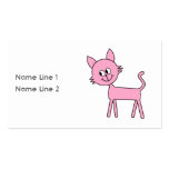 Cute Cat. Pink Cat Walking. Business Card Templates