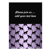 Cute Cats with Moons and Stars Pattern Invitation