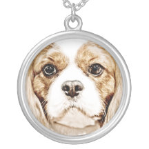 Cute Cavalier King Charles Spaniel Personalized Necklace