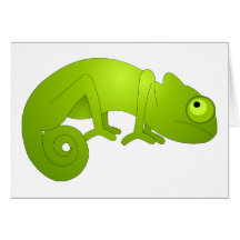 Cute Chameleon - Green Cards